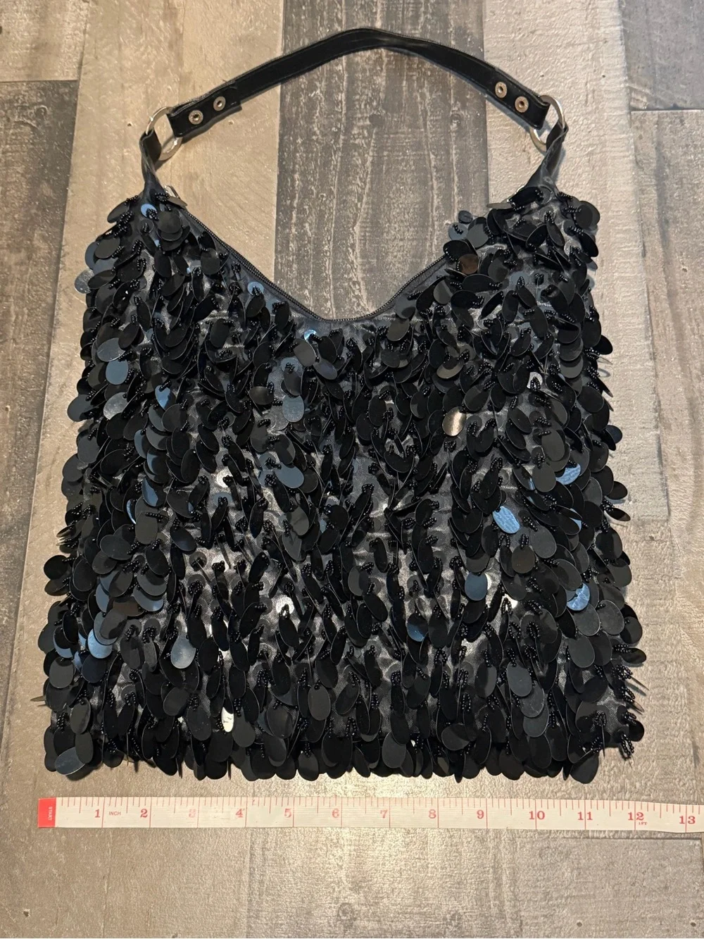 Black Sequin Hobo Bag - Women